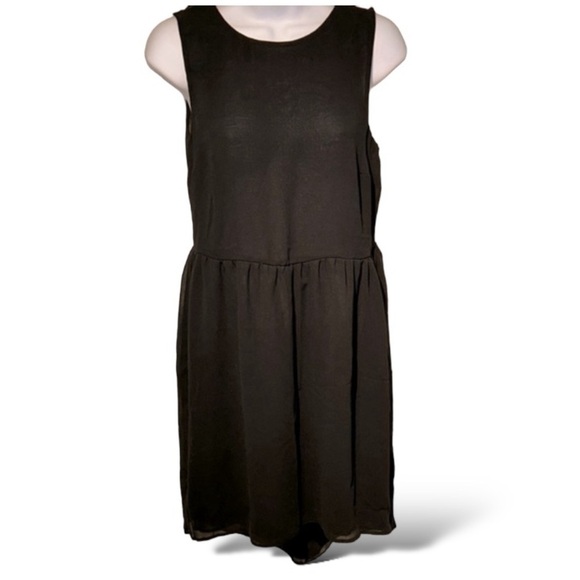 Asos Black Dress Thin Pull Over And Go Dress Size 2 Two Layers - Picture 1 of 14